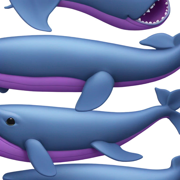 Blue whale purple, open mouth emoji