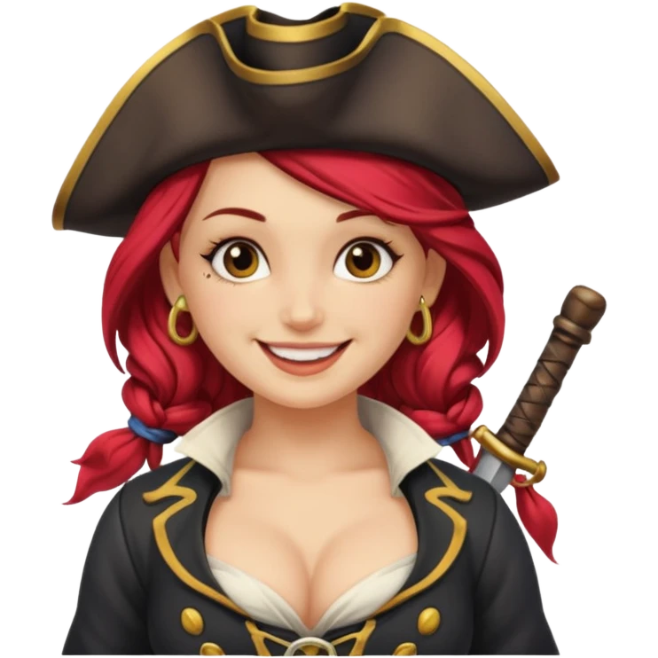 pirate busty girl emoji
