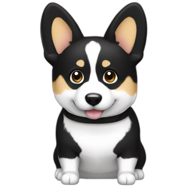 Black and white corgie cardigan emoji
