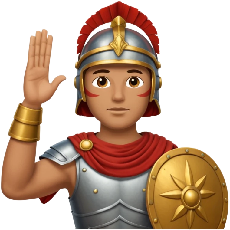 an ancient roman republic soldier doing the iconic ancient roman salute emoji