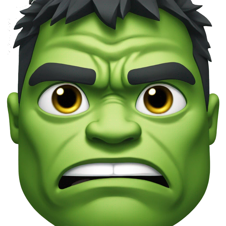 Hulk face with drop of sweat on his forehead emoji