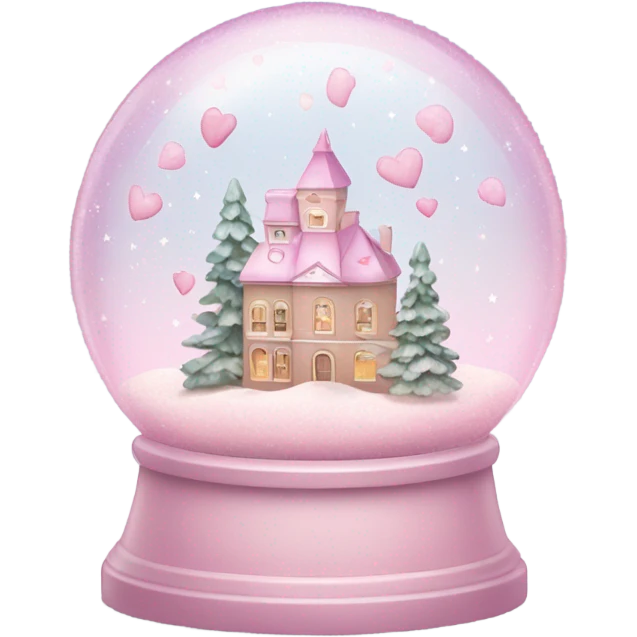 Pastel pink snow globe emoji