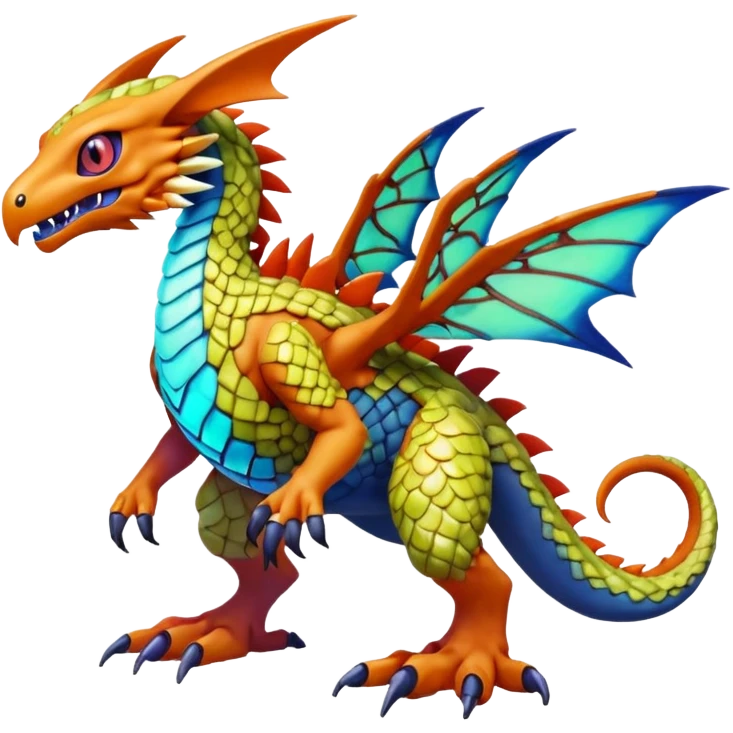  colorful dark Fakémon-Pokémon-Digimon-creature (full body) emoji