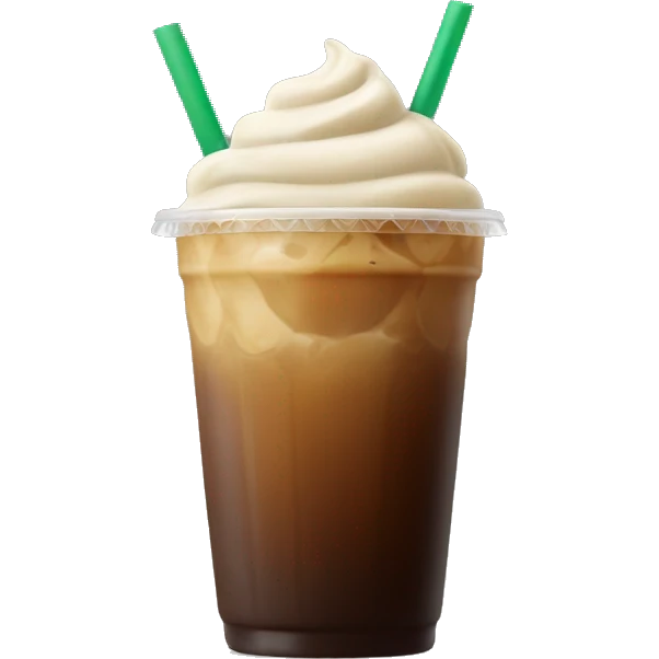 Starbuck ice coffee with ice cubes emoji