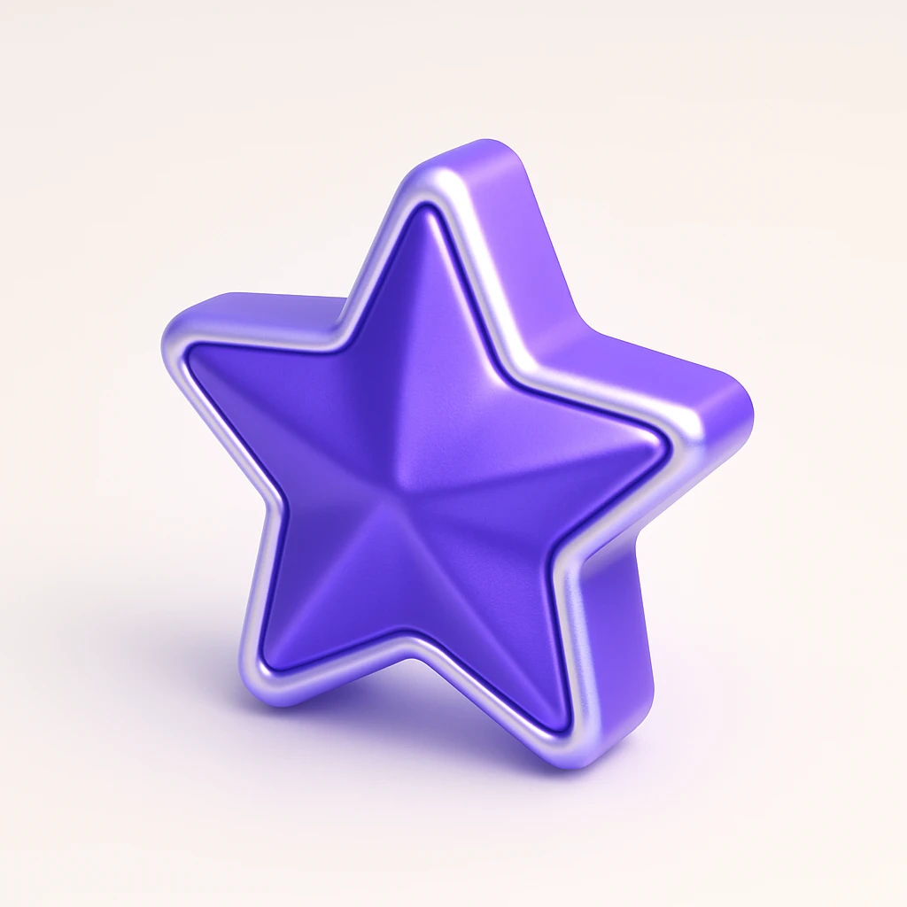 3D purple star, with a metallic sheen emoji