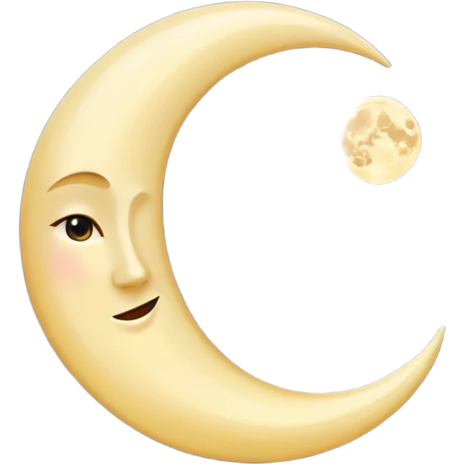 "Peaceful crescent moon with soft glow, no people" emoji