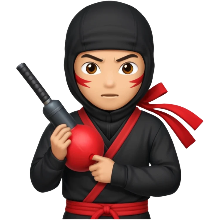 ninja with bomb emoji