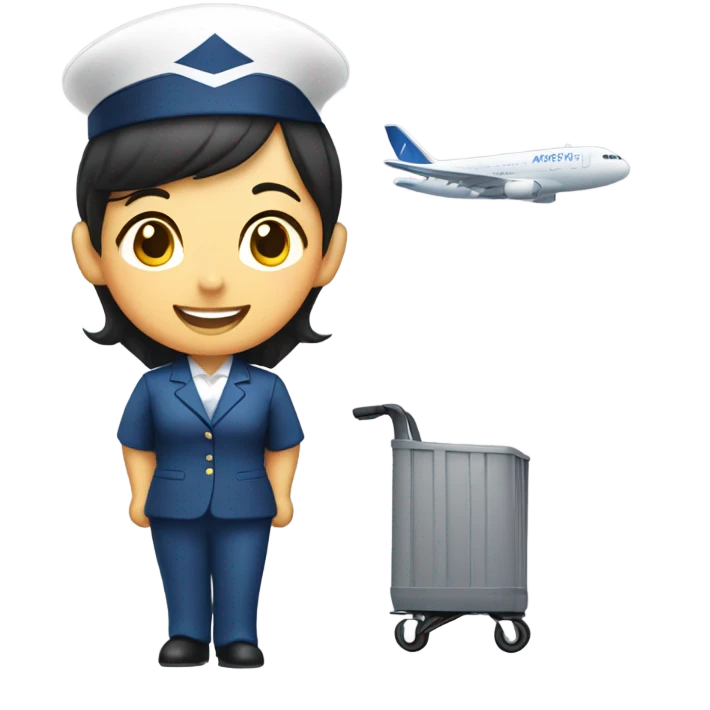 Asian flight attendant  emoji