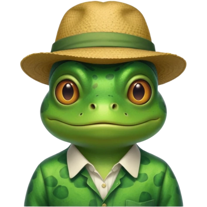 frog with hat and shirt emoji