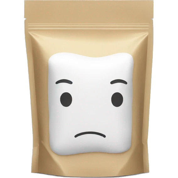 white sad sugar packaging emoji