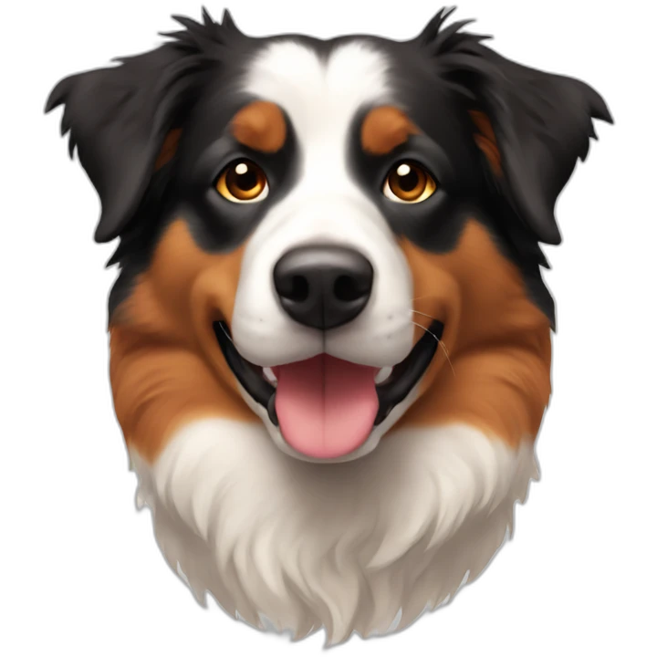 Mini American shepherd red tri emoji