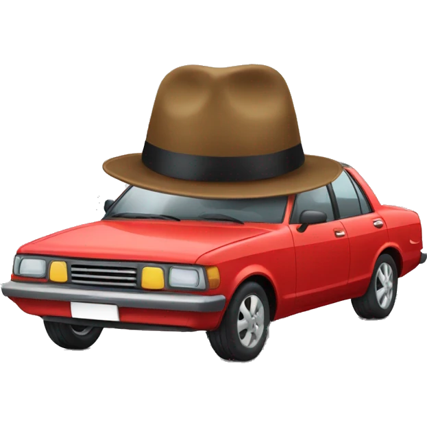 Car with a hat  emoji