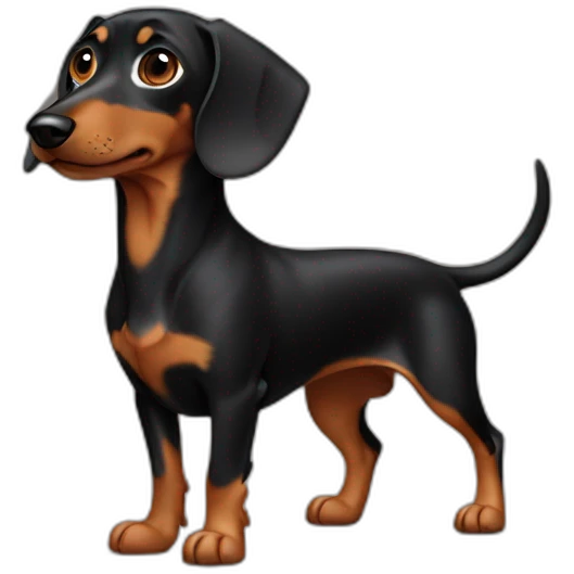 black and brown weiner dog emoji