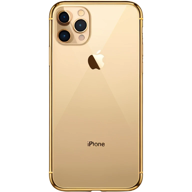 Gold border iPhone 16 Pro Max with no notch frontview emoji