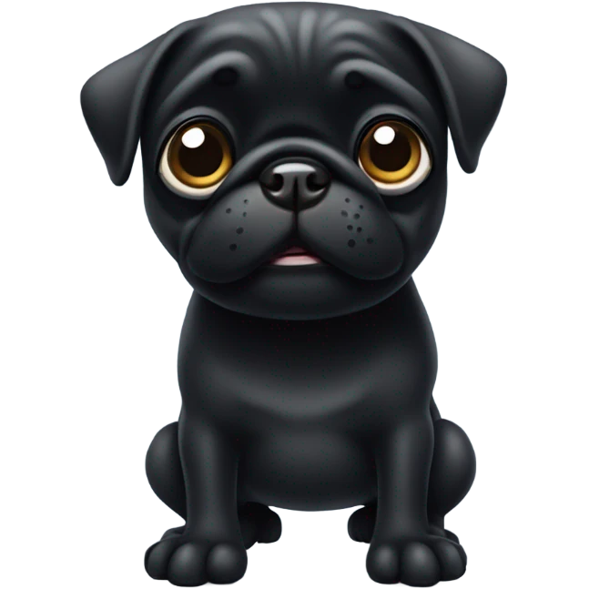 Black pug slap emoji