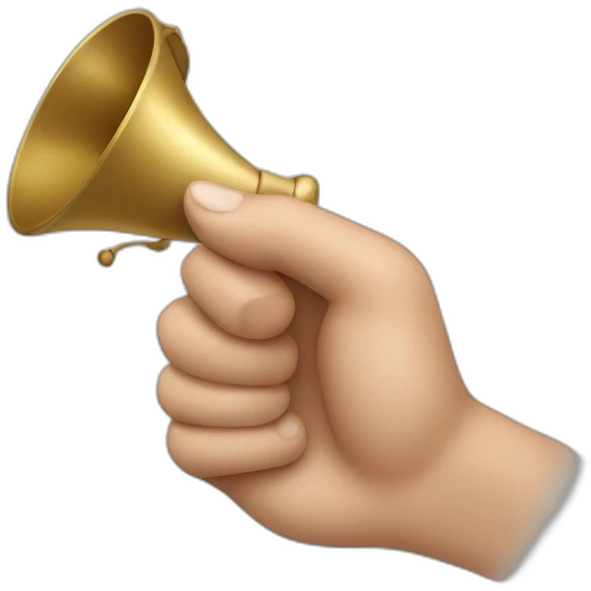 Hand ringing a bell emoji