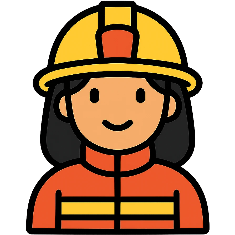 Female firefighter with helmet emoji