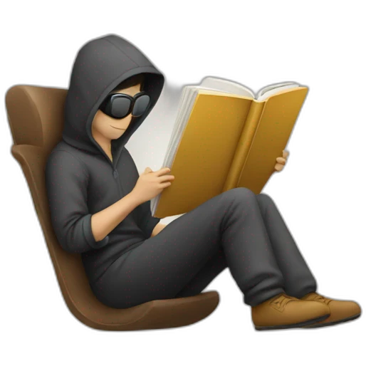Hacker reading a book emoji