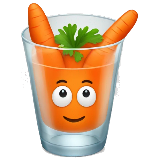 carrot juice in a glass cup emoji