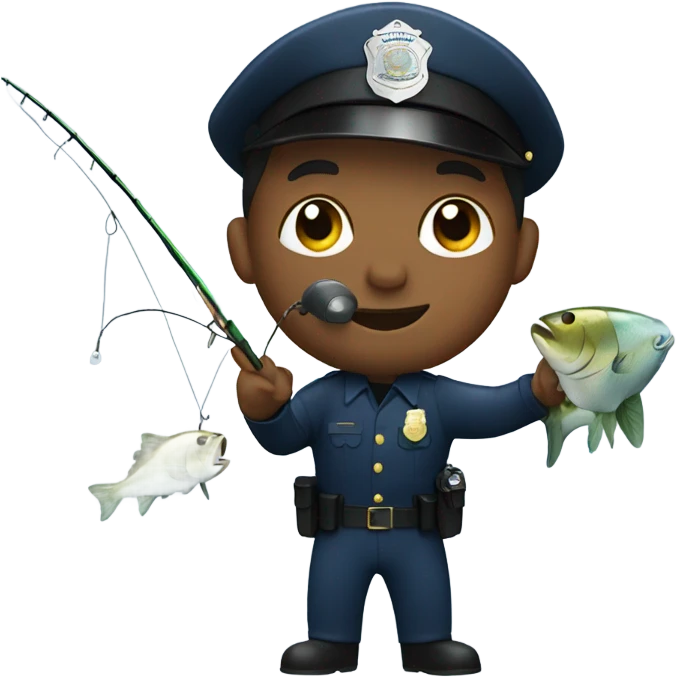 Cop fishing in the ocean emoji