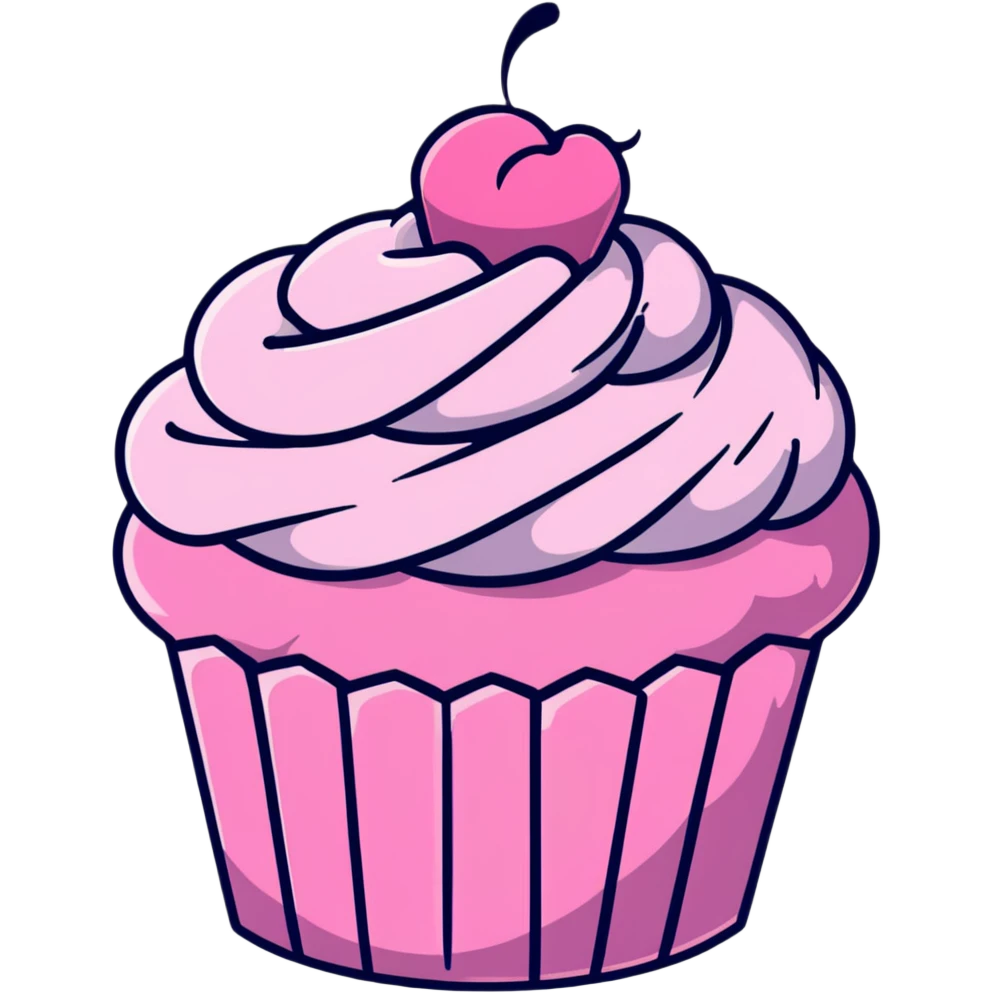 cupcake with pink icing emoji