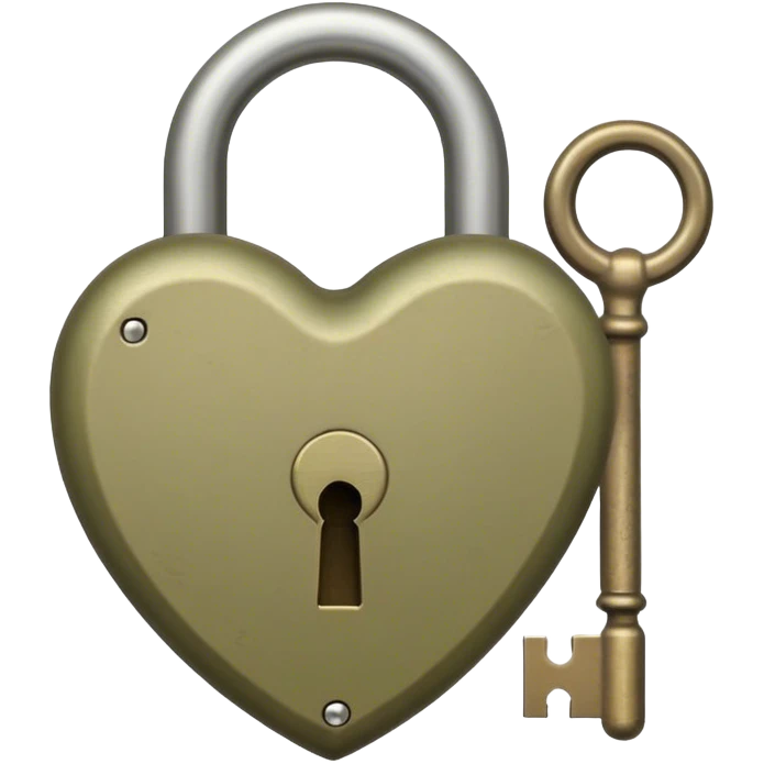 beige heart-shaped lock and key olive color  emoji