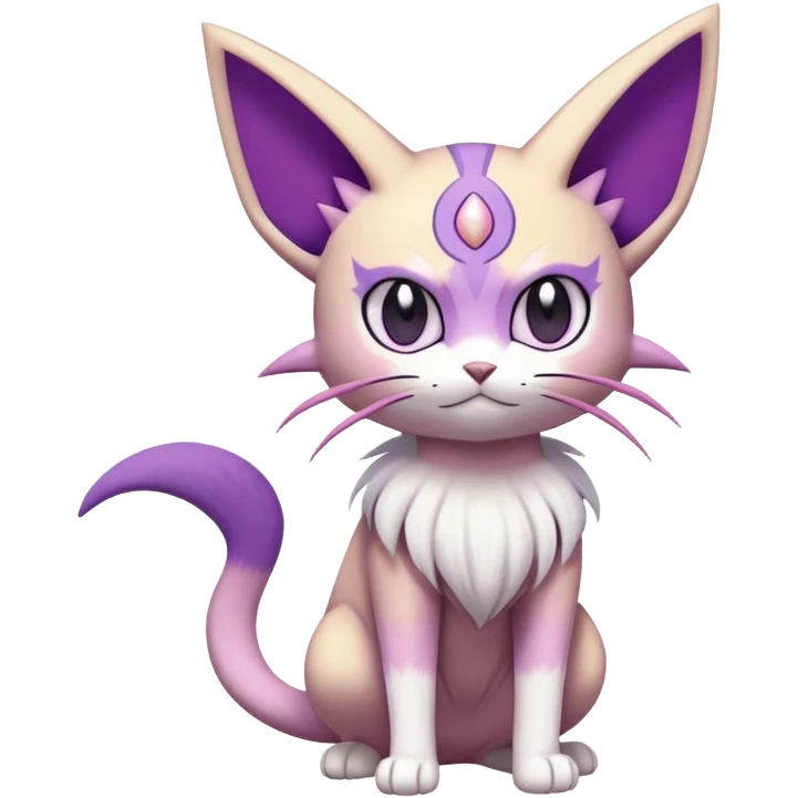Meowth-Espeon-Skitty-Pokémon-Fakémon-hybrid-creature (full body) emoji
