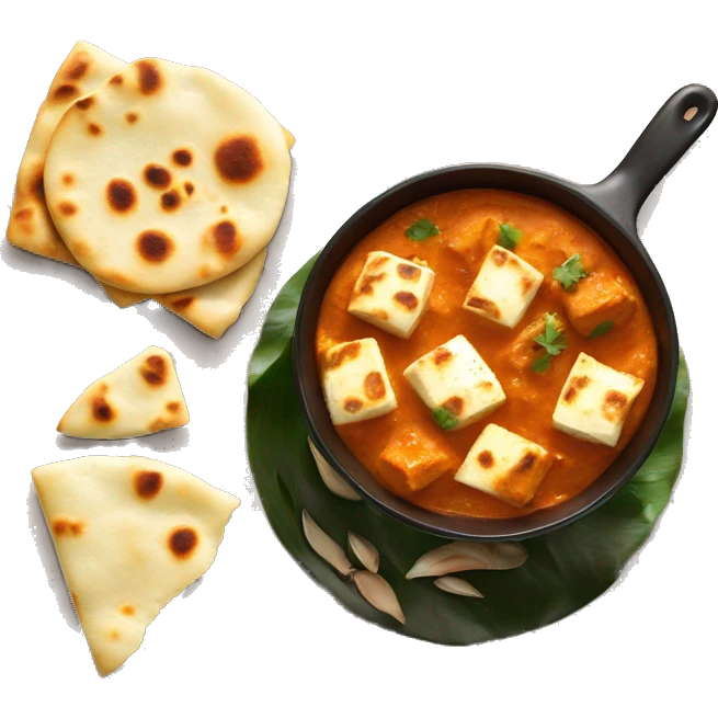 Paneer butter masala and garlic naan  emoji