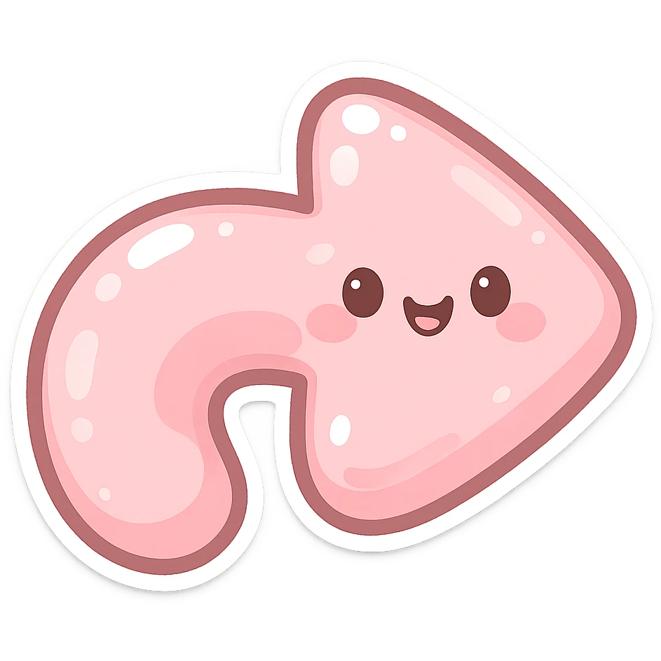 cute pink bubbly arrow, soft and playful, rounded shapes, glossy highlights, no text emoji