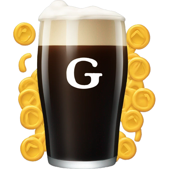 Split the G of a guiness drink emoji