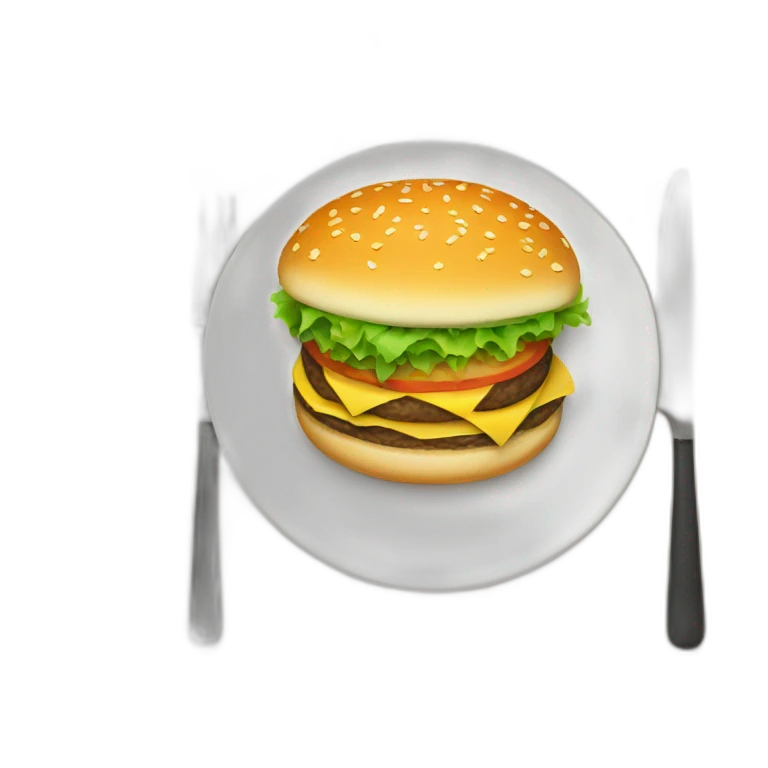 Hamburger on a plate emoji