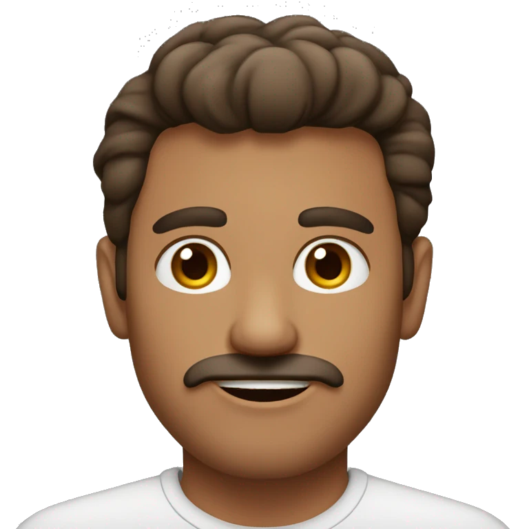hombre, 40 años, pelo marron, ojos marrones, sin barba ni bigote emoji
