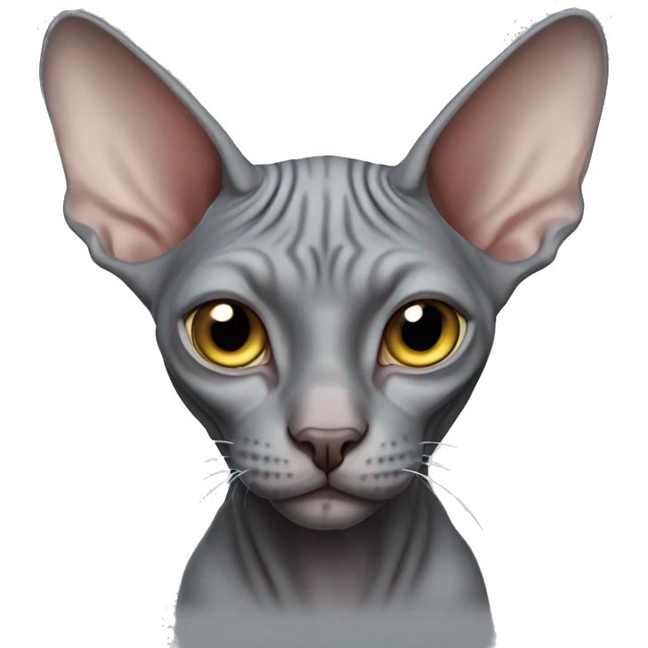 Grey sphynx cat emoji