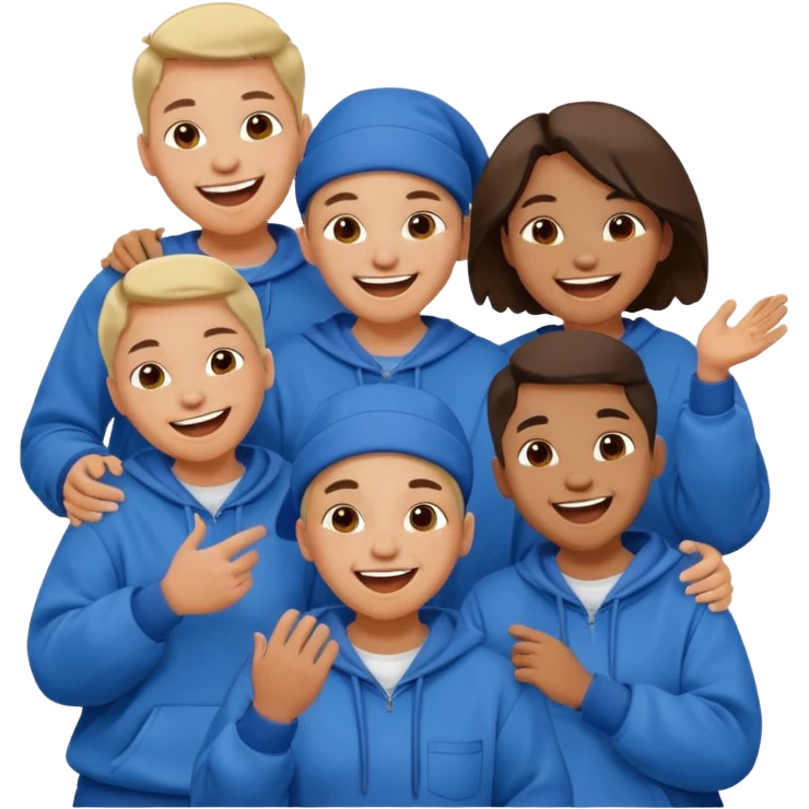 Cholos vestidos de azul con ropa ancha emoji