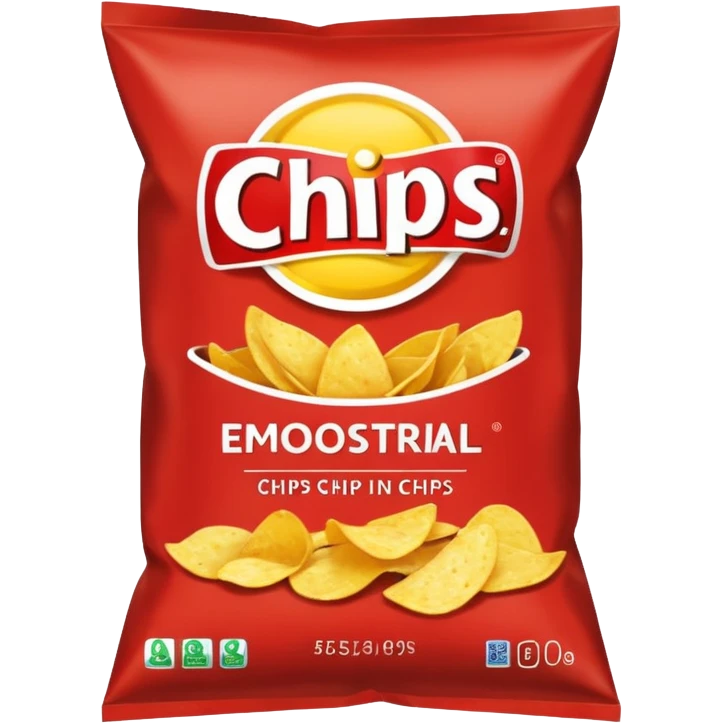 industrial snack (bag of chips) emoji, isolated on white background emoji