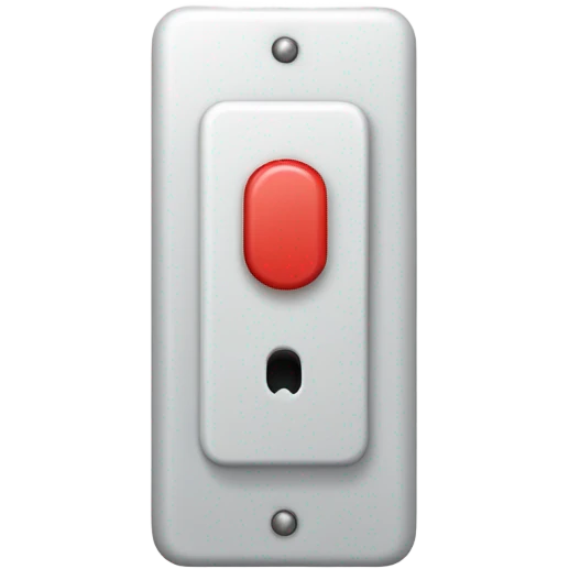 Create a modern toggle switch in the 'on' position. The switch should be a rounded rectangle or pill shape with very rounded corners. The toggle circle/knob should be pure white and positioned on the right side to indicate the 'on' state emoji