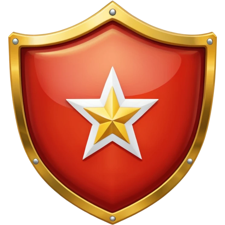 a shiny shield with the USSR flag inside emoji