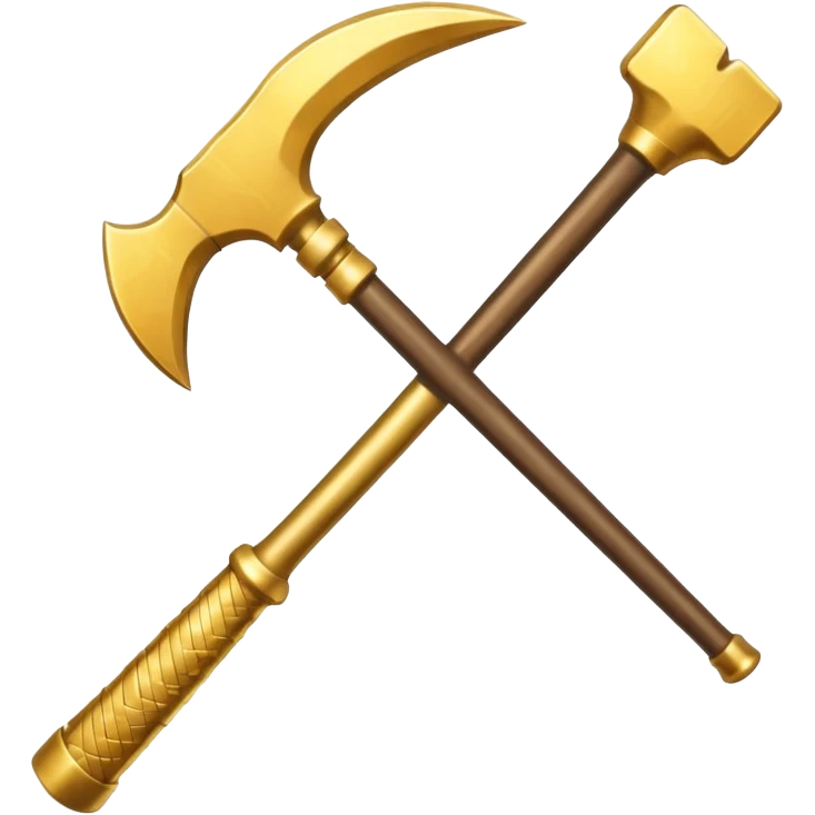 simple golden pickaxe emoji