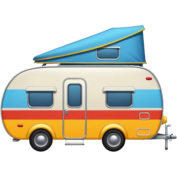 caravane vue de profil, style emoji Discord, couleurs vives, simple, sans texte emoji