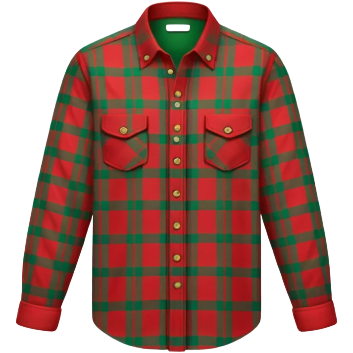buttoned tartan shirt emoji