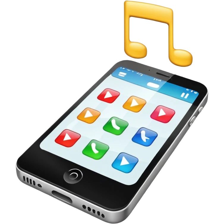 phone on a music play page emoji