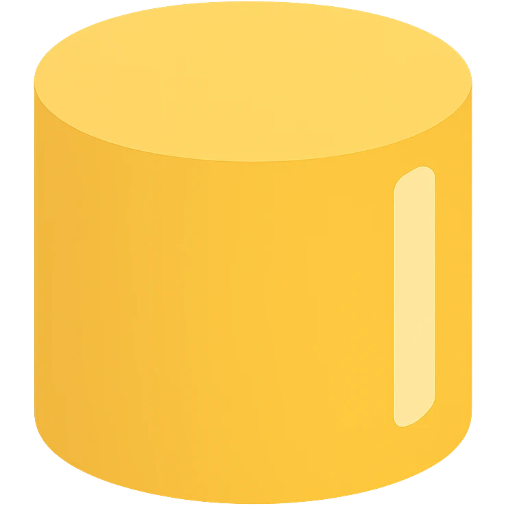 stylized yellow cylinder with a white highlight emoji