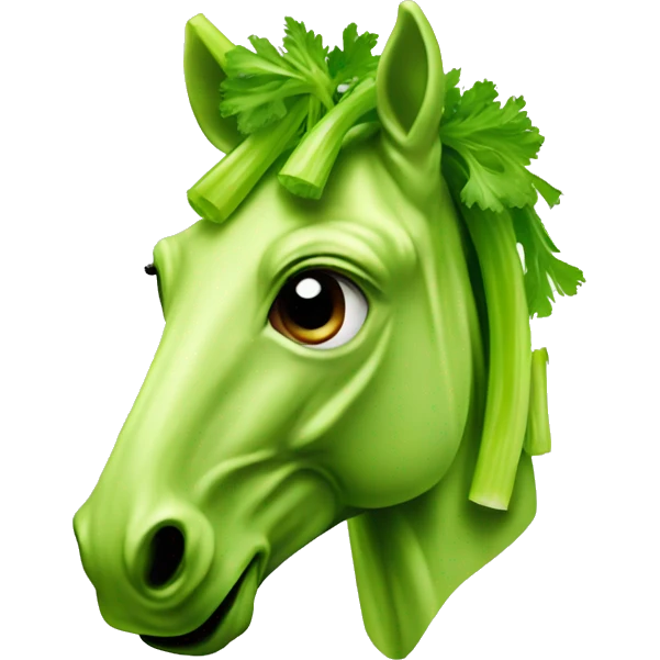 a horse head made of celery emoji