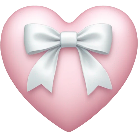 Pastel pink heart with white bow emoji