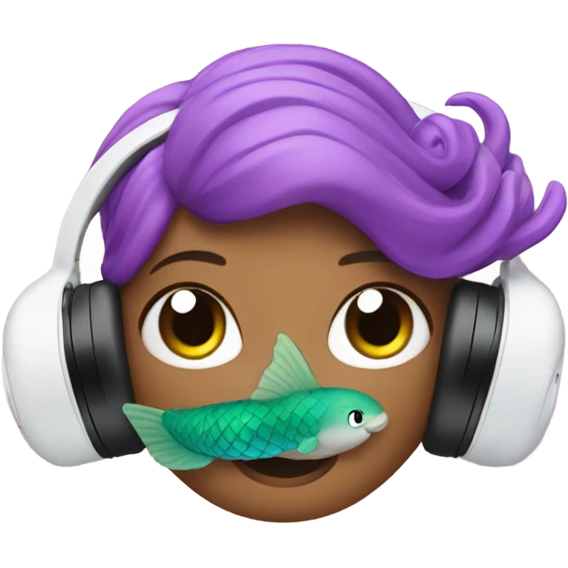 Mermaid listening to music on airpods  emoji