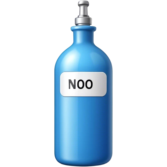 a bottle of Nitrous oxide or NOS blue with vry persie detail emoji