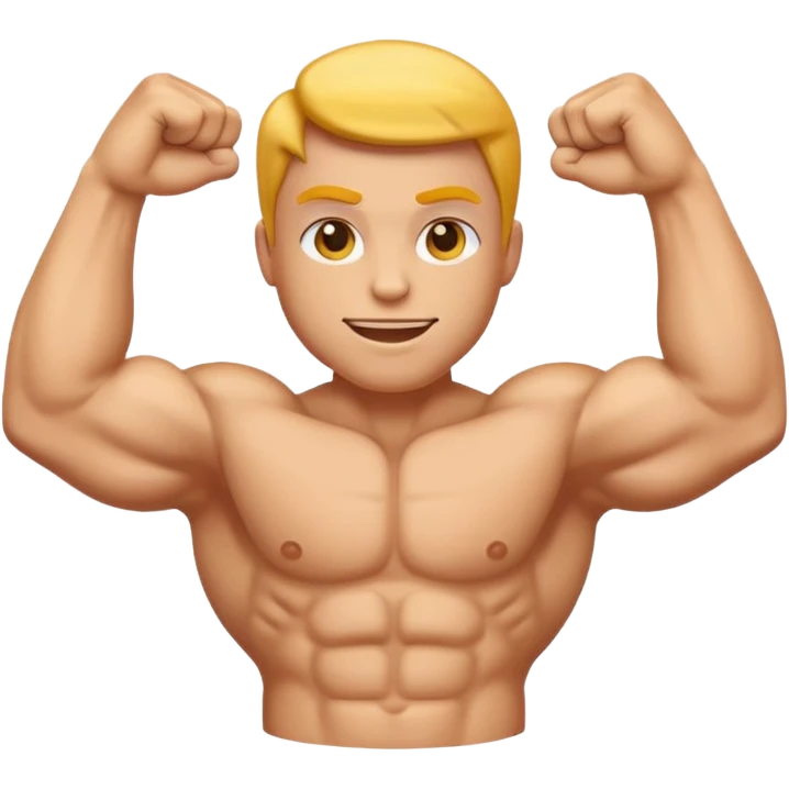 "Generate a high-resolution illustration of a flexed biceps emoji (💪), in the classic emoji style, clean vector look, smooth gradients, bright colors." emoji
