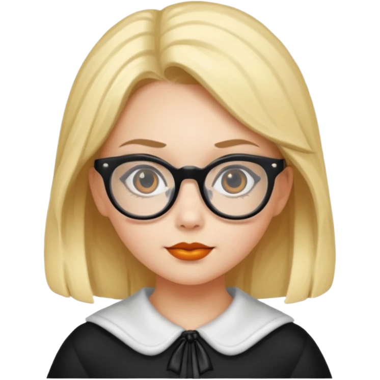 girl with hallowen costumes with glasses emoji