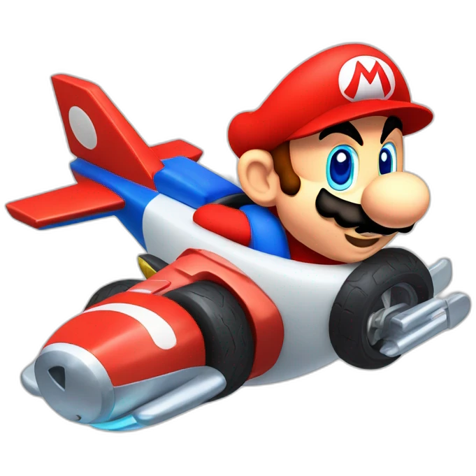 Mario kart in with a plane  emoji