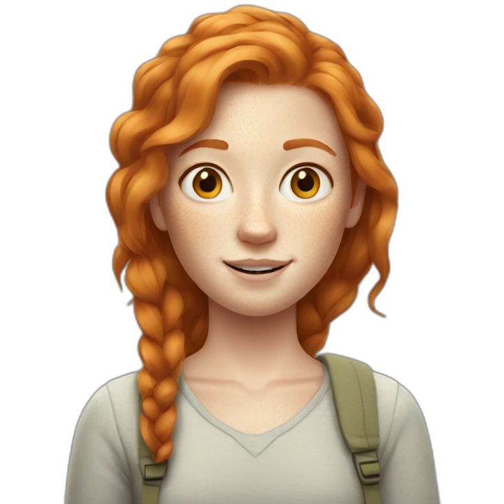 ginger girl with lots of freckles emoji